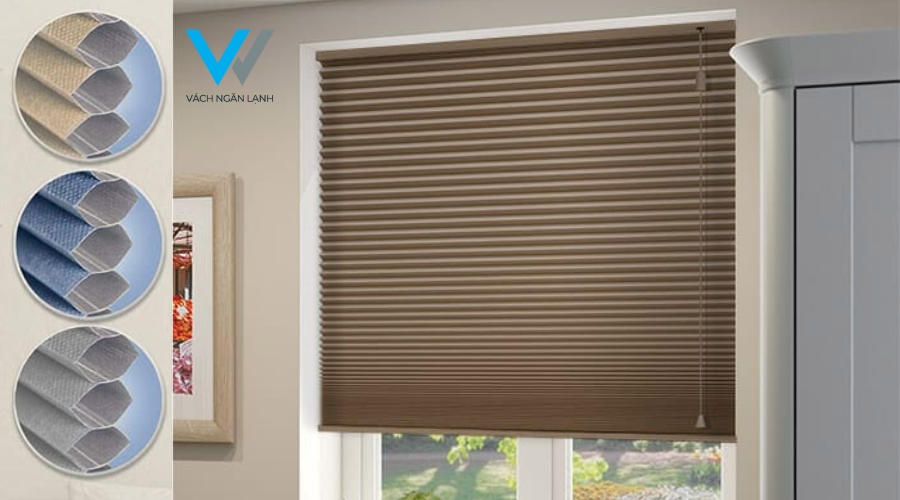 Rèm tổ ong cửa kính cản sáng 100% cho phòng ngủ