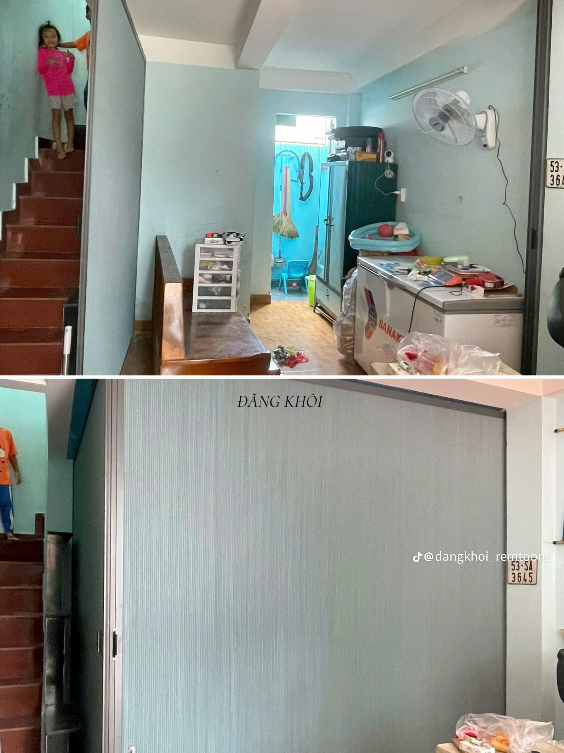 Vách ngăn phòng ngủ dạng rèm tổ ong màu trắng