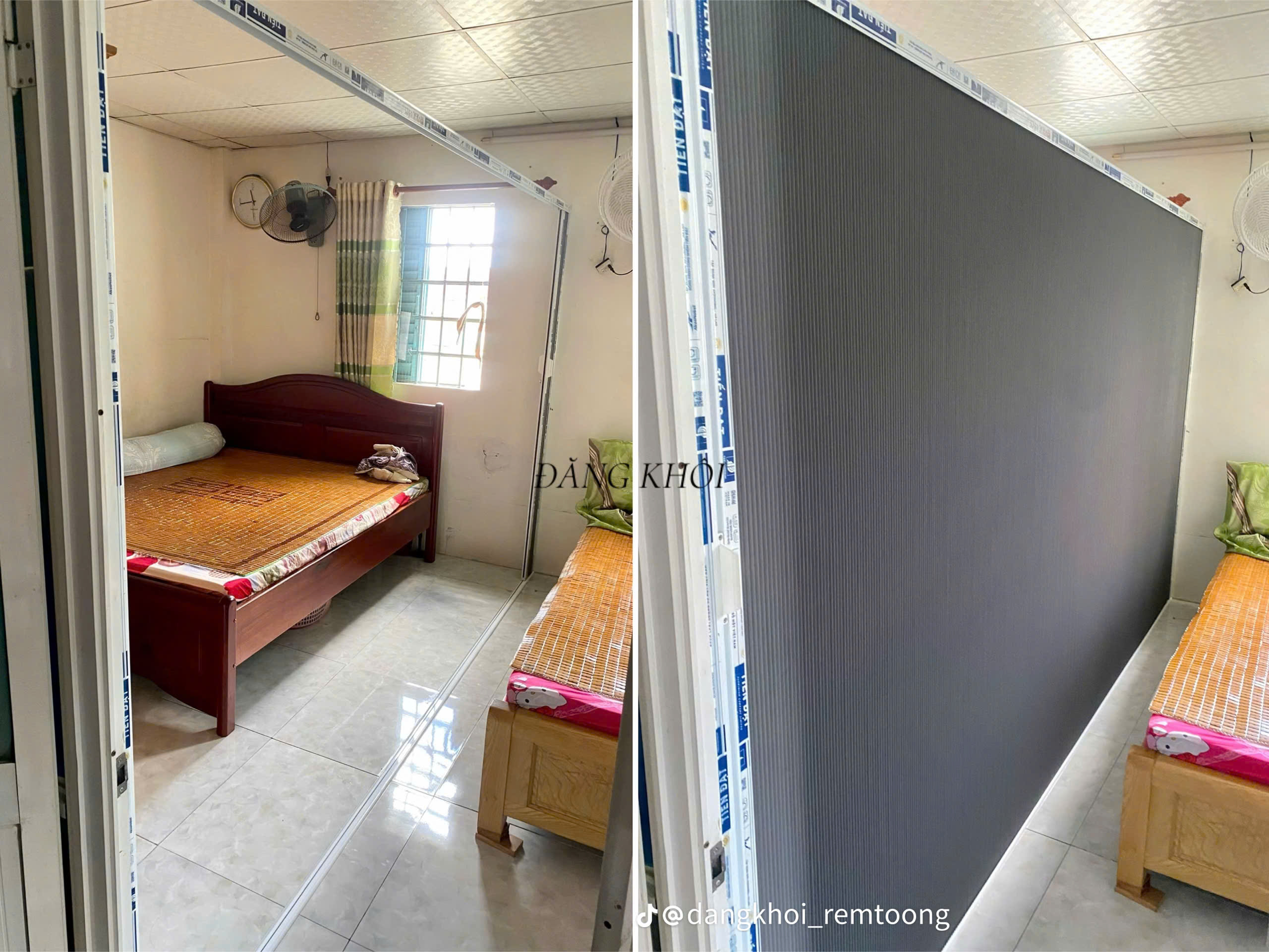 Rèm tổ ong lắp đặt cho phòng ngủ có máy lạnh