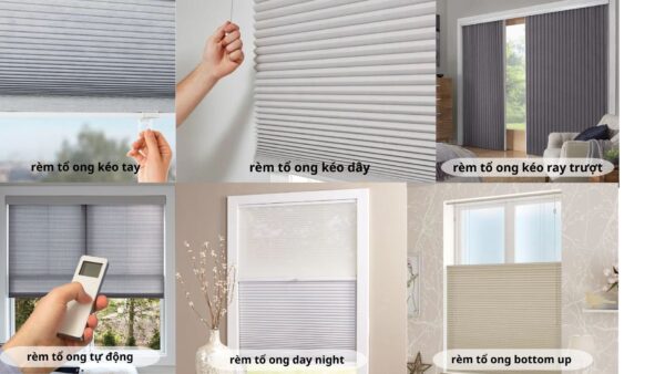 Rèm tổ ong theo hệ thống vận hành