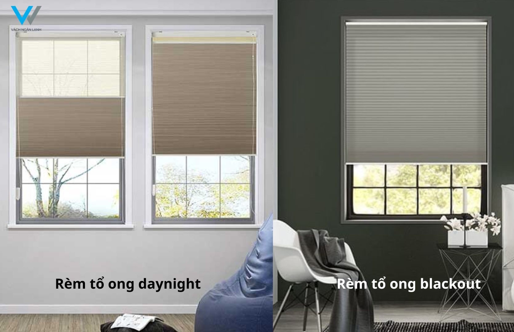 So sánh blackout và day night khi chọn rèm tổ ong cho nhà hàng theo riêng tư và lấy sáng